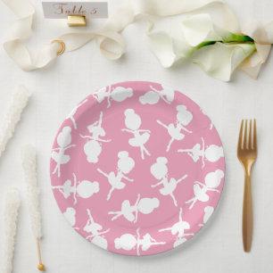 Ballerina Muster, Ballettmädchen, Balletttanz Pappteller