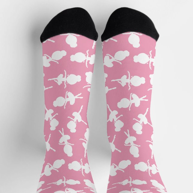 Ballerina Muster, Ballettmädchen, Balletttanz Socken (Oben)