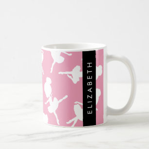 Ballerina Muster, Ballettmädchen, Tanz, Ihr Name Kaffeetasse