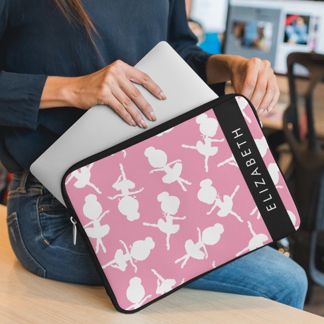 Ballerina Muster, Ballettmädchen, Tanz, Ihr Name Laptopschutzhülle (Von Creator hochgeladen)