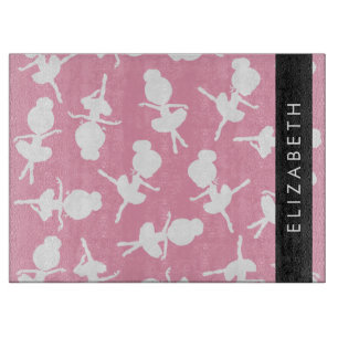 Ballerina Muster, Ballettmädchen, Tanz, Ihr Name Schneidebrett