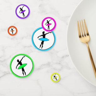 Ballerina Neon Ballet Tänzerin Silhouette Konfetti