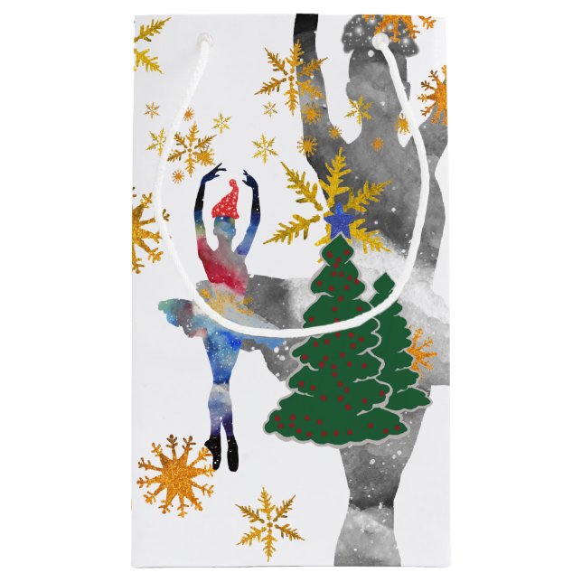 Ballerina Neues Jahr Maßgeschneiderte Geschenktasc Kleine Geschenktüte (Rückseite)