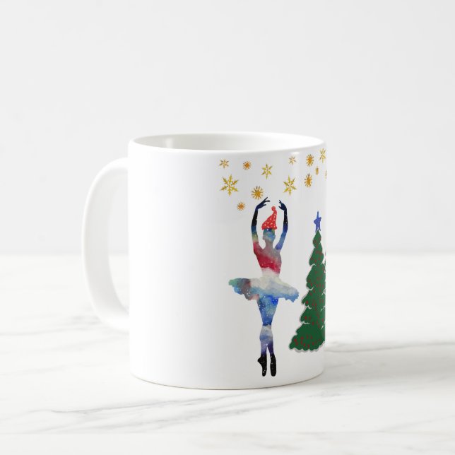 Ballerina Neujahr Weiß 325 ml Klassische Weiße Tas Tasse (Vorderseite Links)