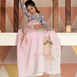 Ballerina Niedlich Pink Girl Modern Fleecedecke