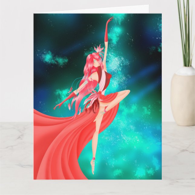 Ballerina Night Sky Greetings Card Karte (Vorderseite)