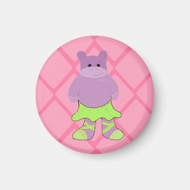 Ballerina Nilpferd Magnet (Vorne)