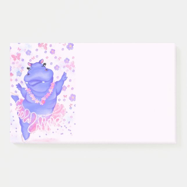 Ballerina Nilpferd Post-it® Notizen (Vorderseite)