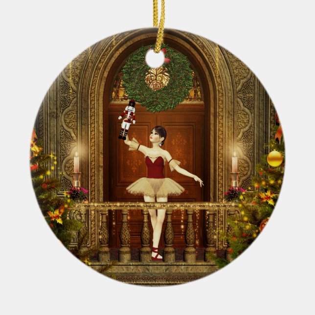 Ballerina Nutcracker Runde PersonLized Ornament (Vorne)