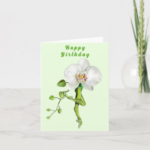 Ballerina Orchid Balletttänzer Happy Birthday Card Karte