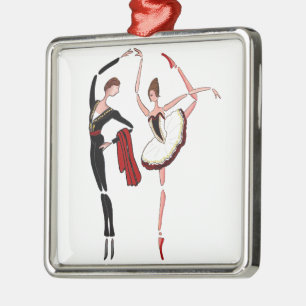 BALLERINA ORNAMEN DER DON QUICHOTE SILBERNES ORNAMENT
