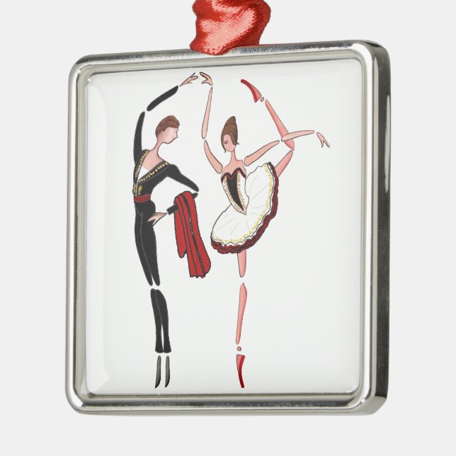 BALLERINA ORNAMEN DER DON QUICHOTE SILBERNES ORNAMENT (Links)