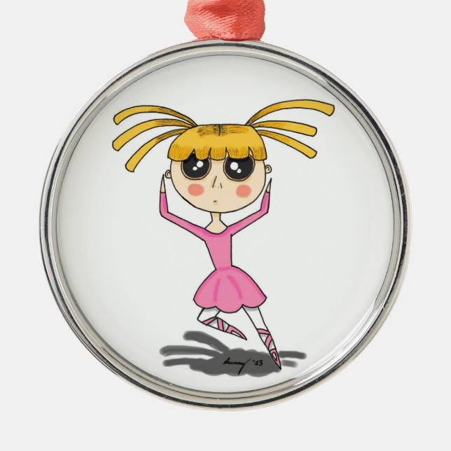 Ballerina Ornament Aus Metall (Vorne)