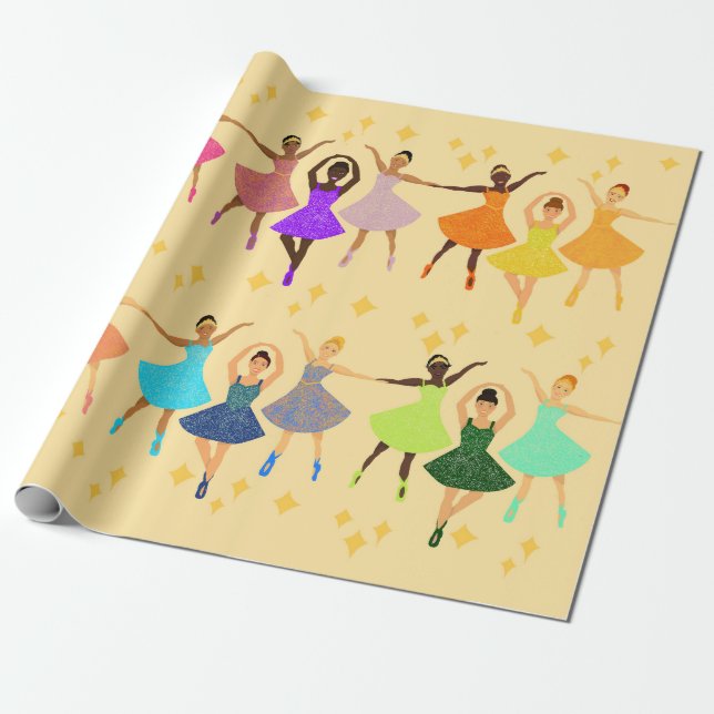 Ballerina-Packpapier Geschenkpapier (Ungerollt)