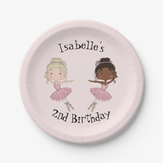 Ballerina Party Personalisierte Teller (Vorderseite)