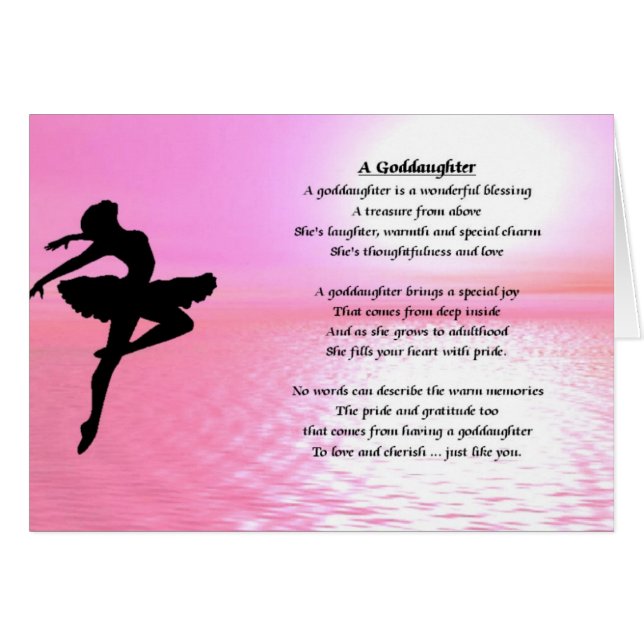 Ballerina-Patenttochter-Gedicht (Vorderseite (Horizontal))
