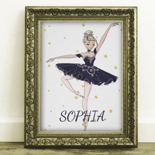 Ballerina Personal Gold Sposter Poster