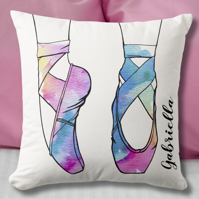 Ballerina Personalisiert Ballet Kissen (Cute Watercolor Ballet Throw Pillow)