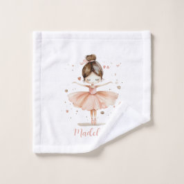 Ballerina Personalisiert Name Girly Waschlappen