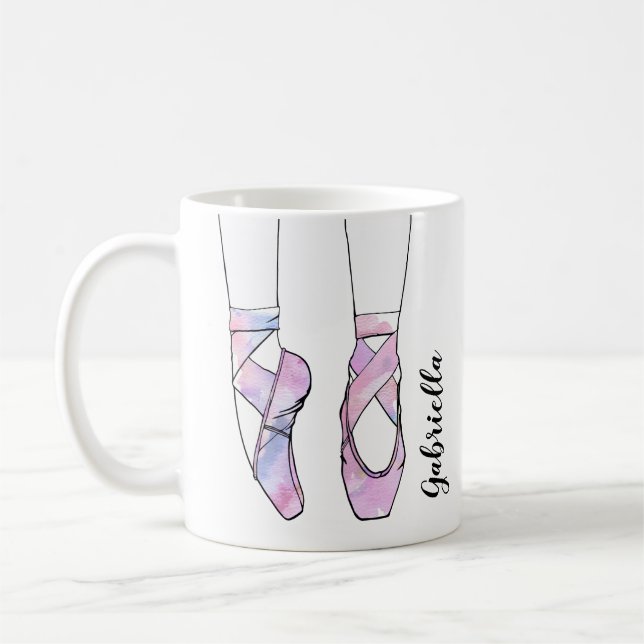Ballerina Personalisiert Pink Ballerina Kaffeetasse (Links)