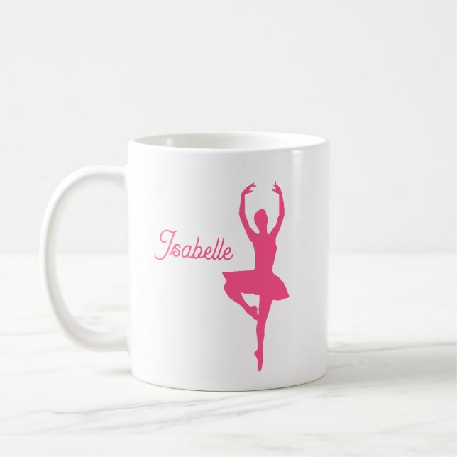"Ballerina" Persönliche Umarmung (rosa) Kaffeetasse (Links)