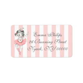 Ballerina Pink Ballet Adressaufkleber