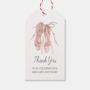 Ballerina Pink Ballettschuhe Danke zum Geburtstag Geschenkanhänger
