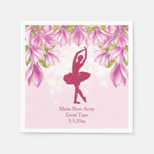 Ballerina Pink Geburtstag Personalisiert Serviette