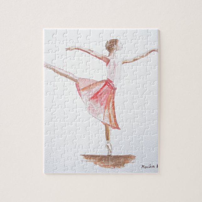 Ballerina pink Girly Aquarelltänzer Puzzle (Vertikal)