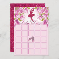 Ballerina Pink Glitzer Babydusche Bingo