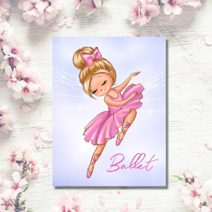 Ballerina Pink, Lila Hübsches Ballett Postkarte