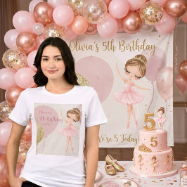Ballerina Pink tutu Ballet Dancer Girl Birthday Tri-Blend Shirt