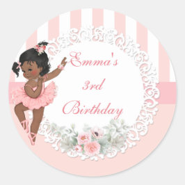 Ballerina Pink Tutu Blume Runder Aufkleber