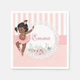 Ballerina Pink Tutu Stripes Blume Serviette