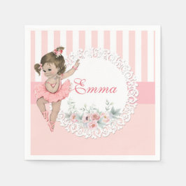Ballerina Pink Tutu Stripes Blume Serviette