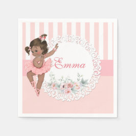 Ballerina Pink Tutu Stripes Blume Serviette