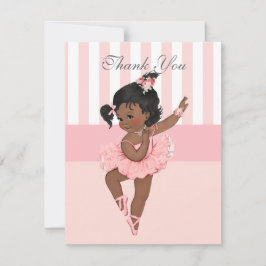 Ballerina Pink Tutu Stripes Blume Vielen Dank Dankeskarte