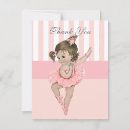 Ballerina Pink Tutu Stripes Blume Vielen Dank Dankeskarte
