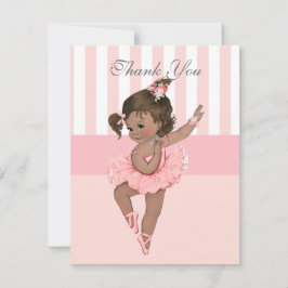 Ballerina Pink Tutu Stripes Blume Vielen Dank Dankeskarte