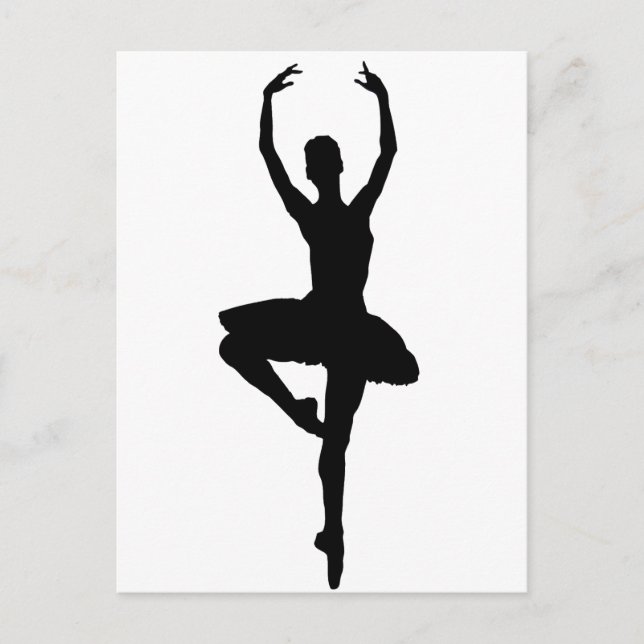BALLERINA PIROUETTE (Ballett-Tanz-Silhouette) ~ Postkarte (Vorderseite)