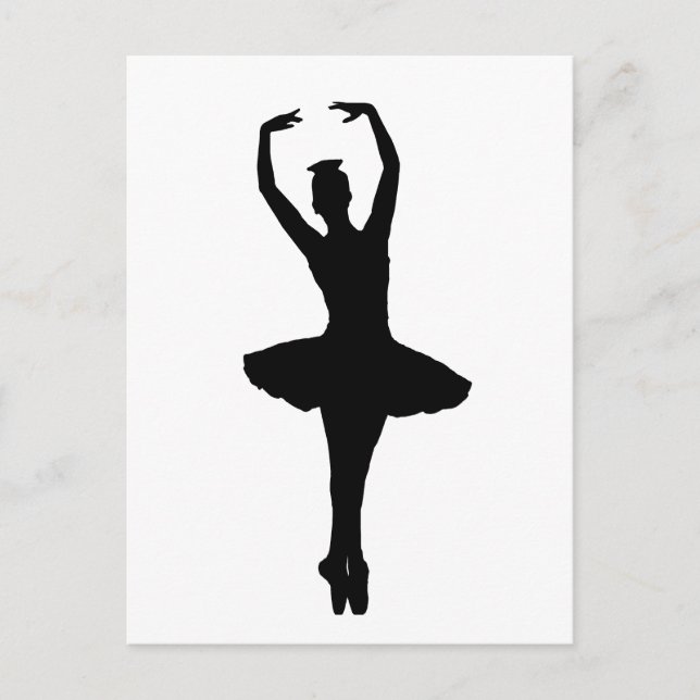 BALLERINA PIROUETTE EN POINTE (Ballet Dancer Silho Postkarte (Vorderseite)
