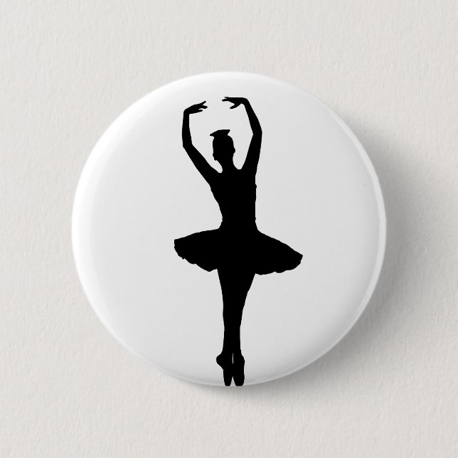 BALLERINA-PIROUETTEN-en POINTE (Ballett-Tänzer) ~ Button (Vorderseite)