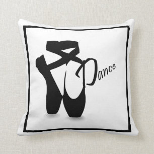 Ballerina Pointe Shoes Black Dance Pillow Kissen