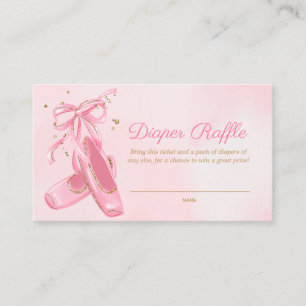 Ballerina Pointe Shoes Diaper Raffle Ticket Begleitkarte