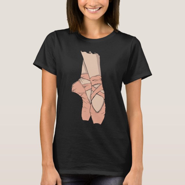 Ballerina Pointe Shoes Point Girls Schule T-Shirt (Vorderseite)
