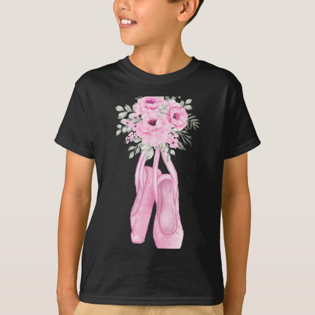 Ballerina Pointe Shows Blume Ballet Dancer T-Shirt (Vorderseite)