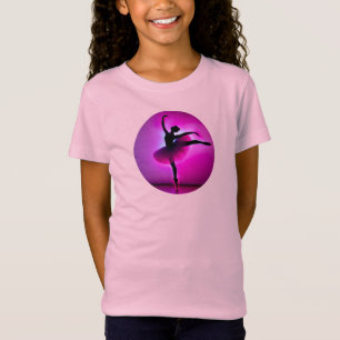 Ballerina-Pose Glow Violett Farben T-Shirt