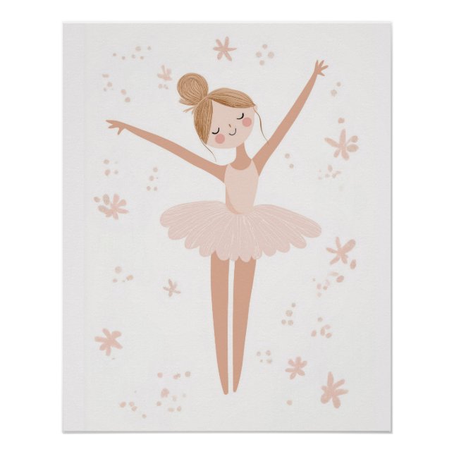 Ballerina Poster für Girls Spielzimmer oder Kinder (Vorderseite)