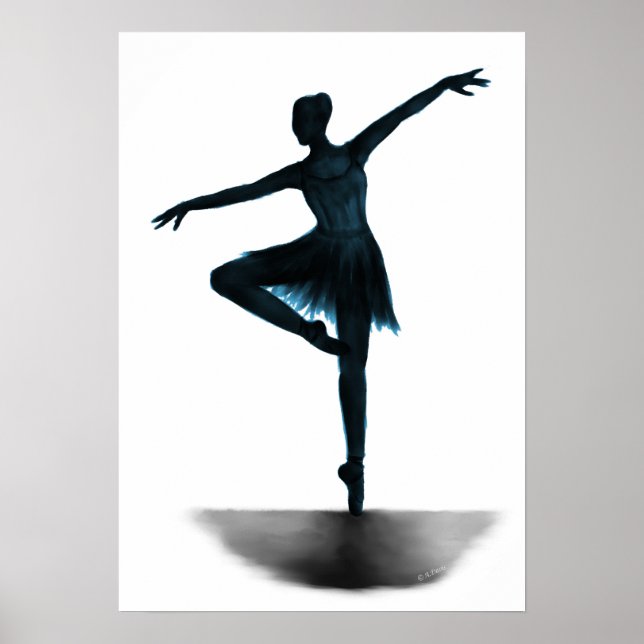 Ballerina-Poster "Grace" - blau Poster (Vorne)