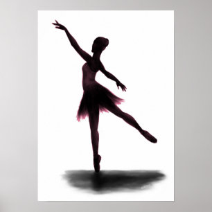 Ballerina-Poster "Practice macht Perfect" - rosa Poster